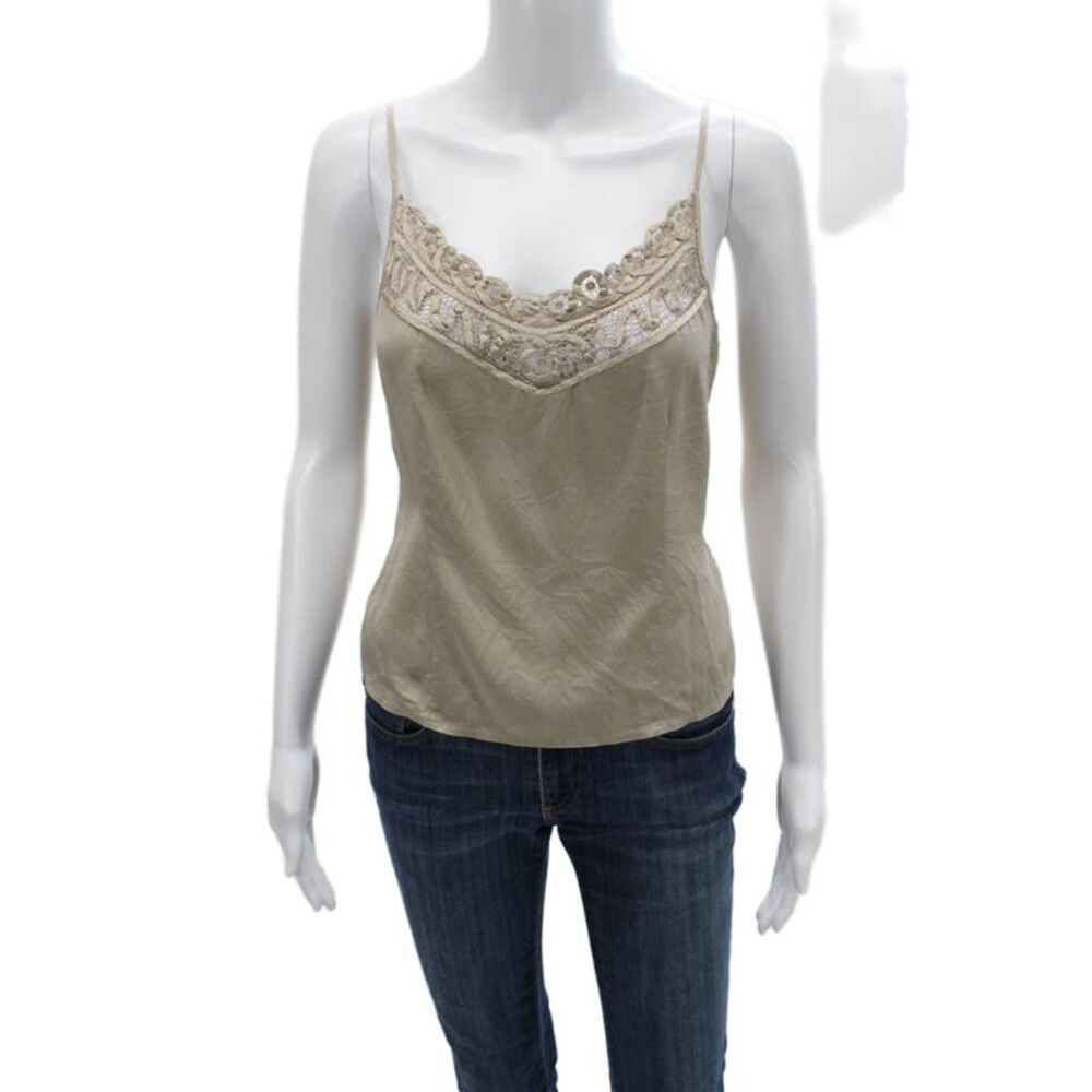 Feraud Womens Beige Silk V Neck Camisole Size 36